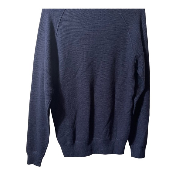 𝅺PETER MILLAR CROWN MEN'S COTTON MERINO CREW SWEATER in navy blue - Picture 3 of 11